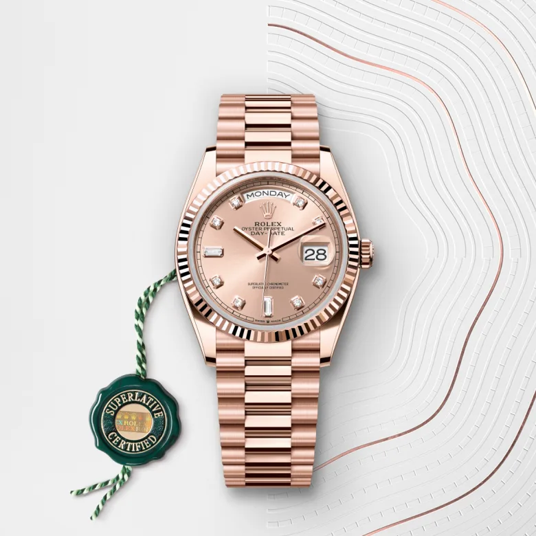 Rolex Day-Date 36 18 kt Everose gold, M128235-0009